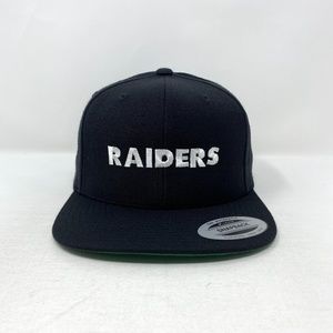 Raiders Simple Simple White Font Snapback Hat Cap